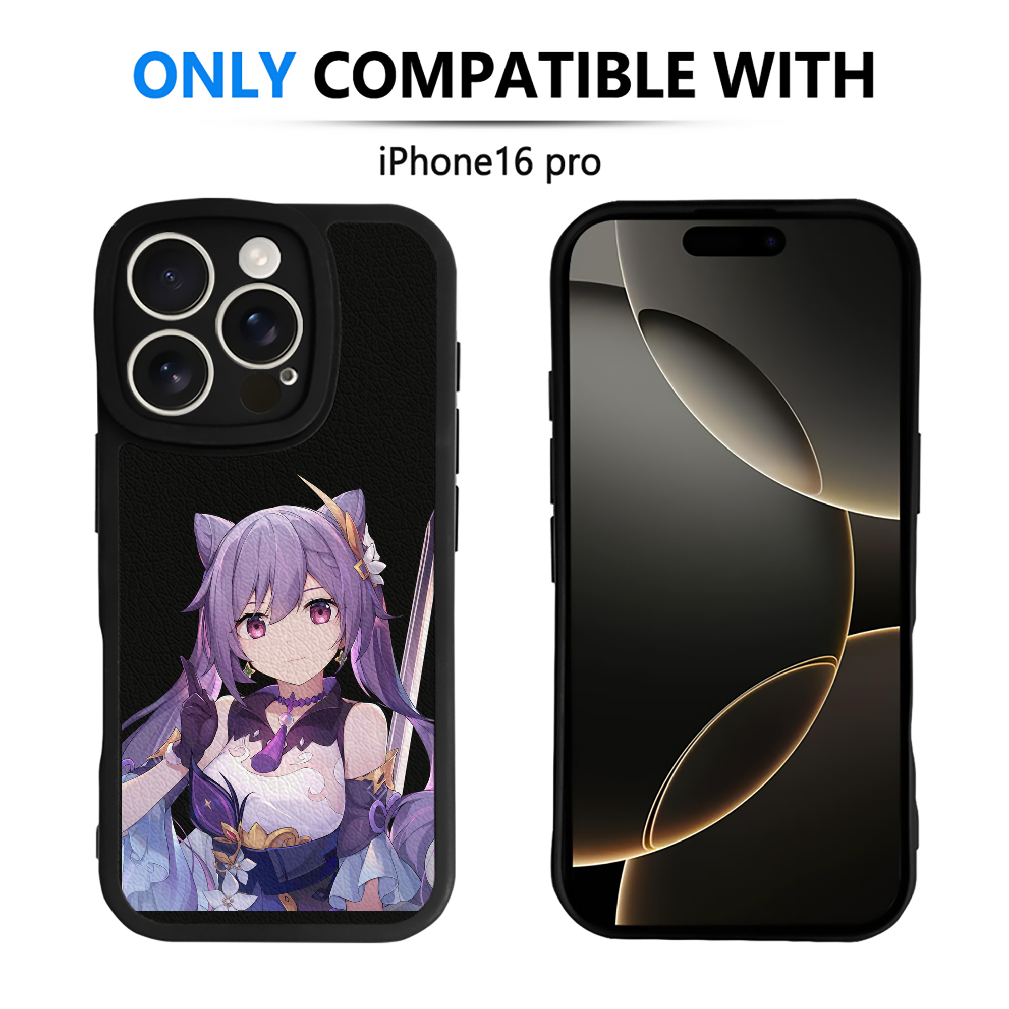 げんし神 刻晴 こくせい genshin Kokusei 【iPhone 16シリーズ対応】シリコンスマホケース（レザー調） 材質：シリコン